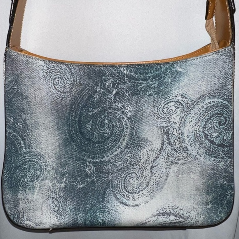 Via Santa Italy Blue and Brown Western Shoulder Bag